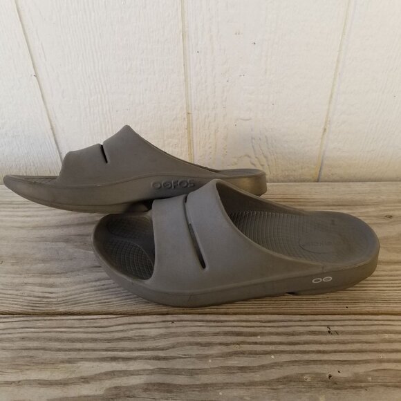 OOFOS Brown Recovery Slide Sandals Mens 9 Womens 11 main image 4
